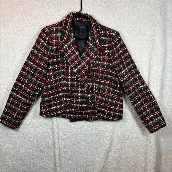 Talbots Womens Multicolor Plaid Tweed Jacket Size 10 - Picture 1 of 14